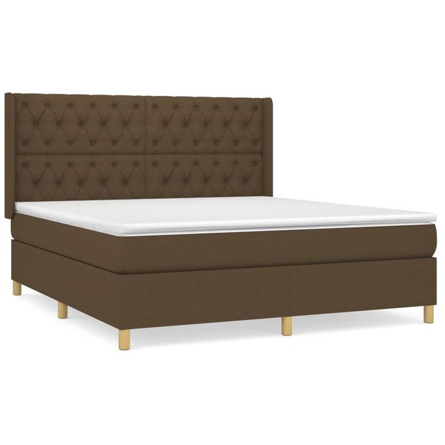 vidaXL Boxspringbett Boxspringbett mit Matratze Dunkelbraun 160x200 cm Stof günstig online kaufen