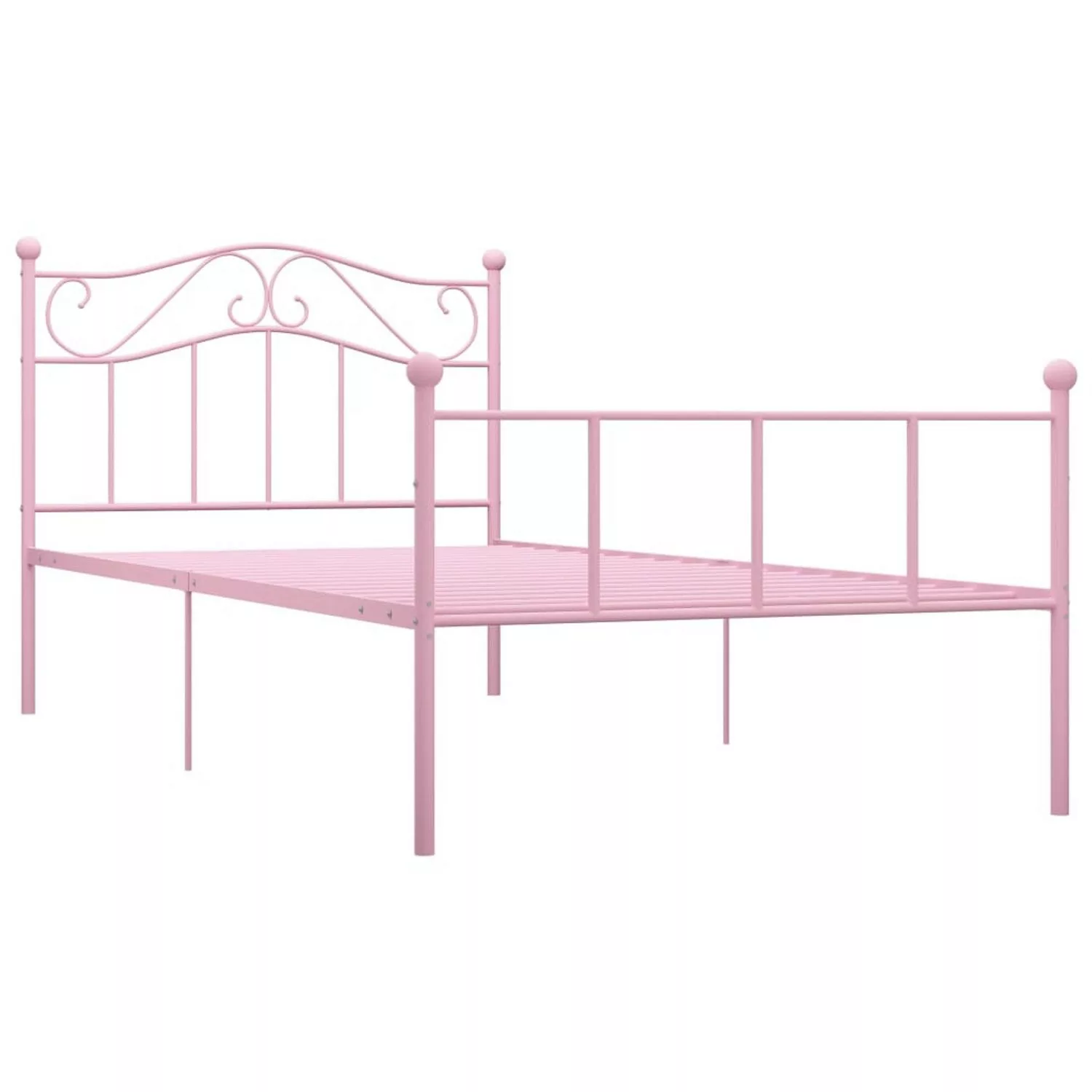 vidaXL Bettgestell, Bettrahmen Rosa Metall 90×200 cm günstig online kaufen