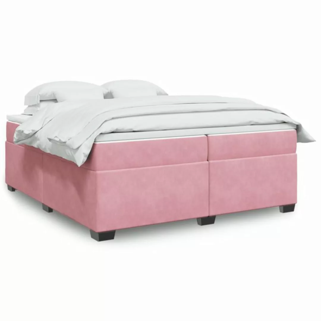 vidaXL Boxspringbett mit Matratze Rosa 200x200 cm Samt2099259 günstig online kaufen