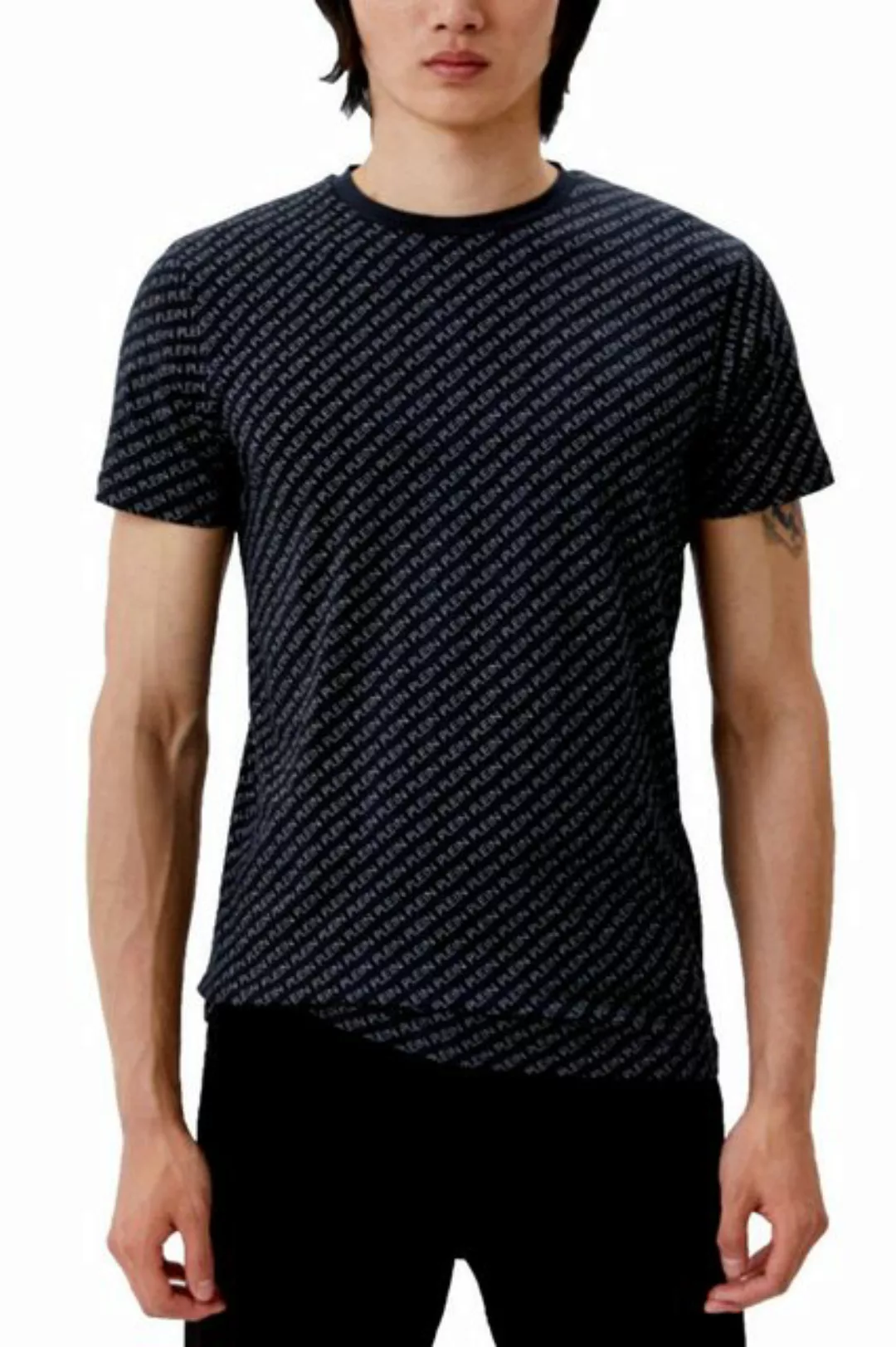 PHILIPP PLEIN T-Shirt T-SHIRT COMFORT STRETCH MULTI LOGO LOUNGE TOP SHIRT V günstig online kaufen