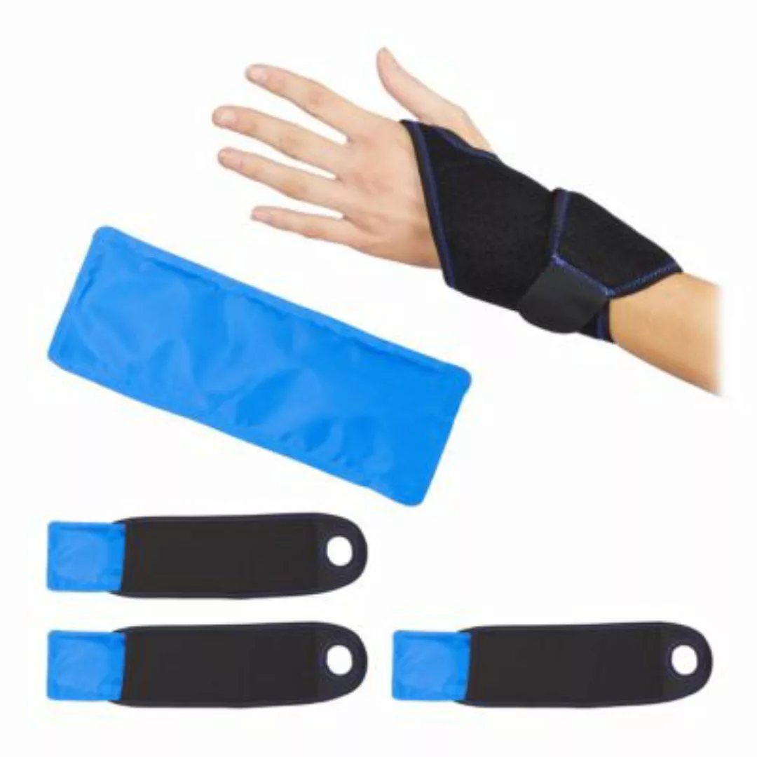 relaxdays 4 x Kühlpad Handgelenk Bandage blau günstig online kaufen