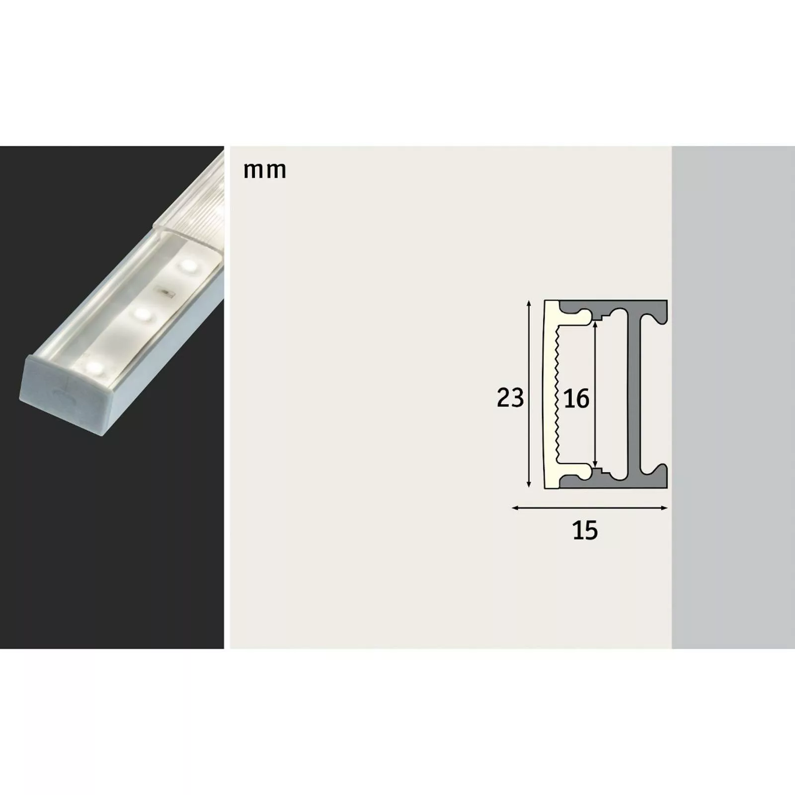 Paulmann Square Profil, alu, Diffusor satiniert 1m günstig online kaufen