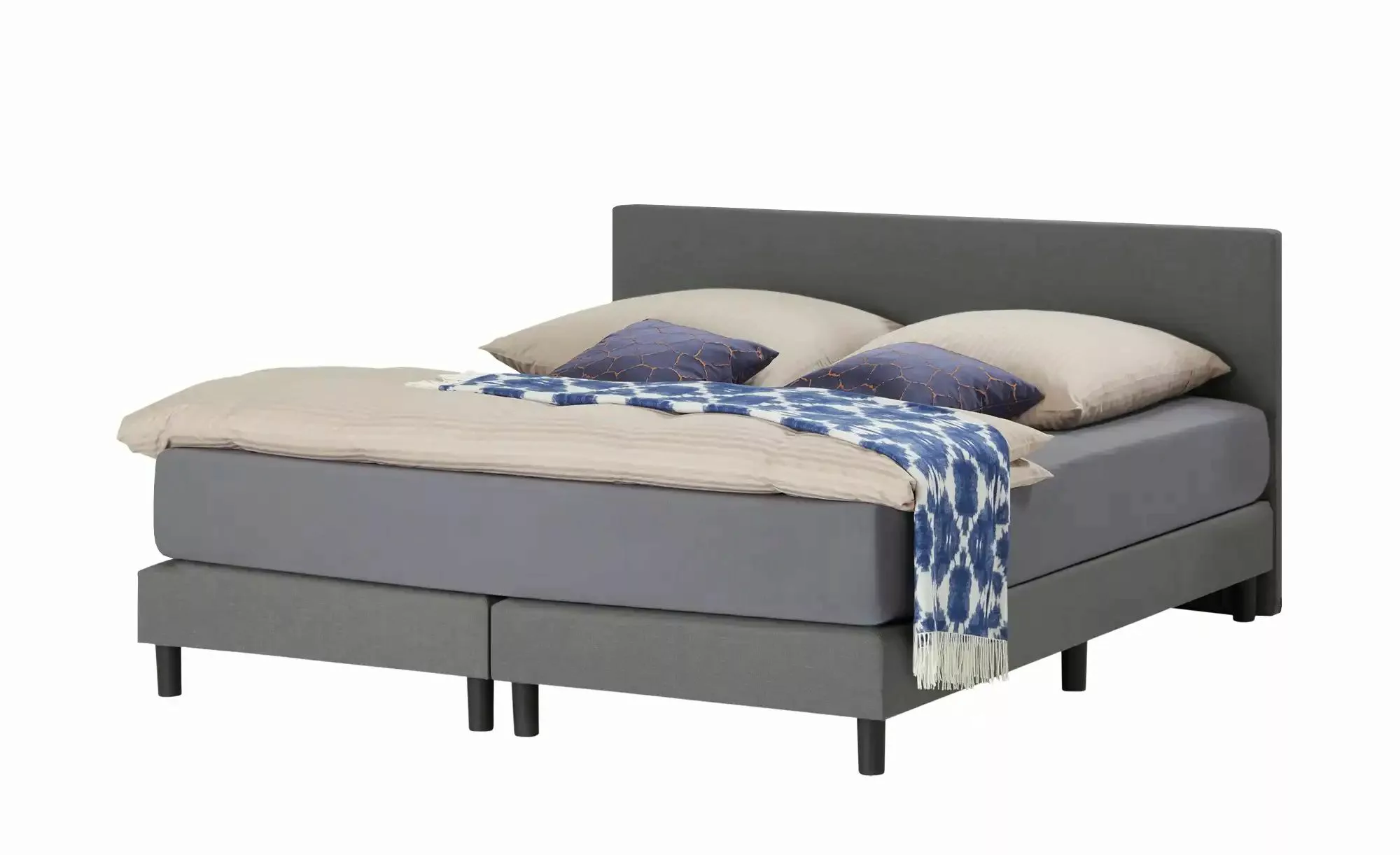 Boxspringbett  Cisano ¦ grau ¦ Maße (cm): B: 140 H: 91 Betten > Einzelbette günstig online kaufen