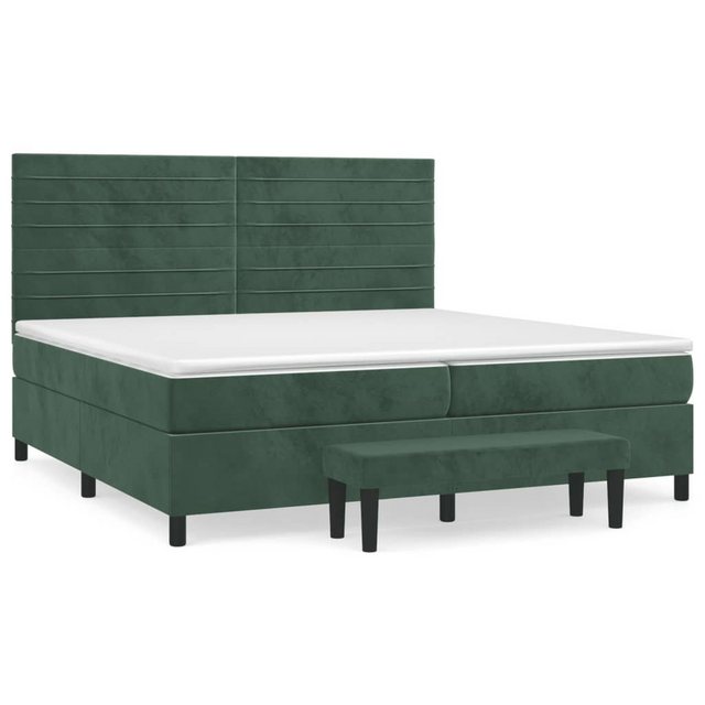 vidaXL Boxspringbett Boxspringbett mit Matratze Dunkelgrün 200x200 cm Samt günstig online kaufen