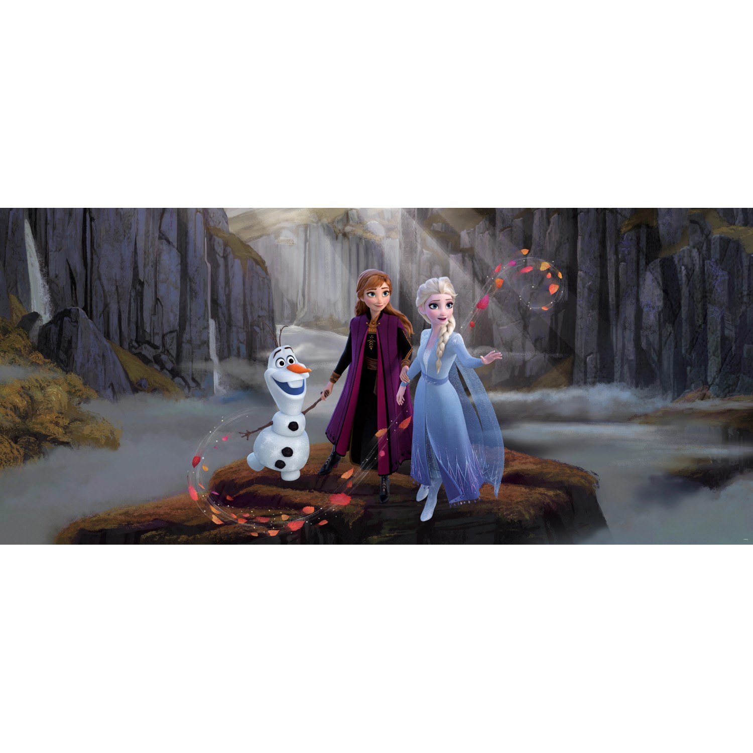 Disney Poster Die Eiskönigin Anna & Elsa Blau Lila und Braun 202 x 90 cm 60 günstig online kaufen