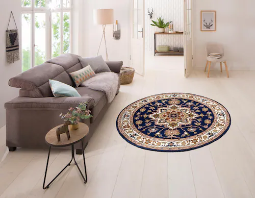 my home Wollteppich »Aman«, rund, 14 mm Höhe, reine Wolle, Orient-Optik, id günstig online kaufen