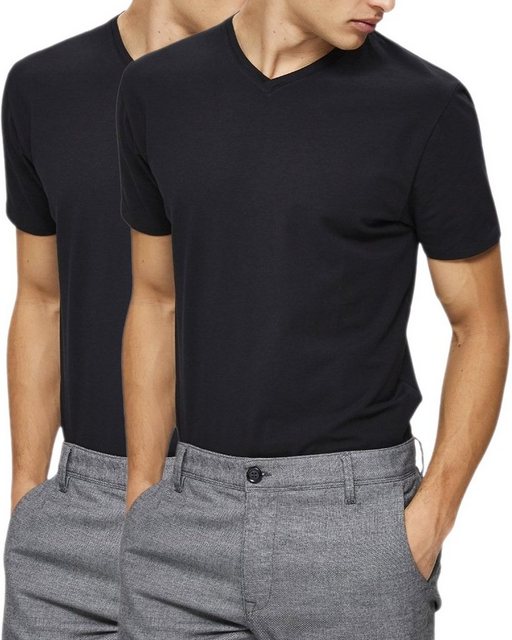 SELECTED HOMME T-Shirt (2er-Pack) Basic Doppelpack Shirts aus Bio Baumwolle günstig online kaufen