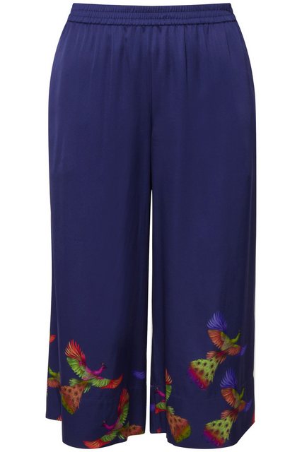 Ulla Popken Culotte 3/4-Satinhose Mary Vogel-Design Elastikbund günstig online kaufen