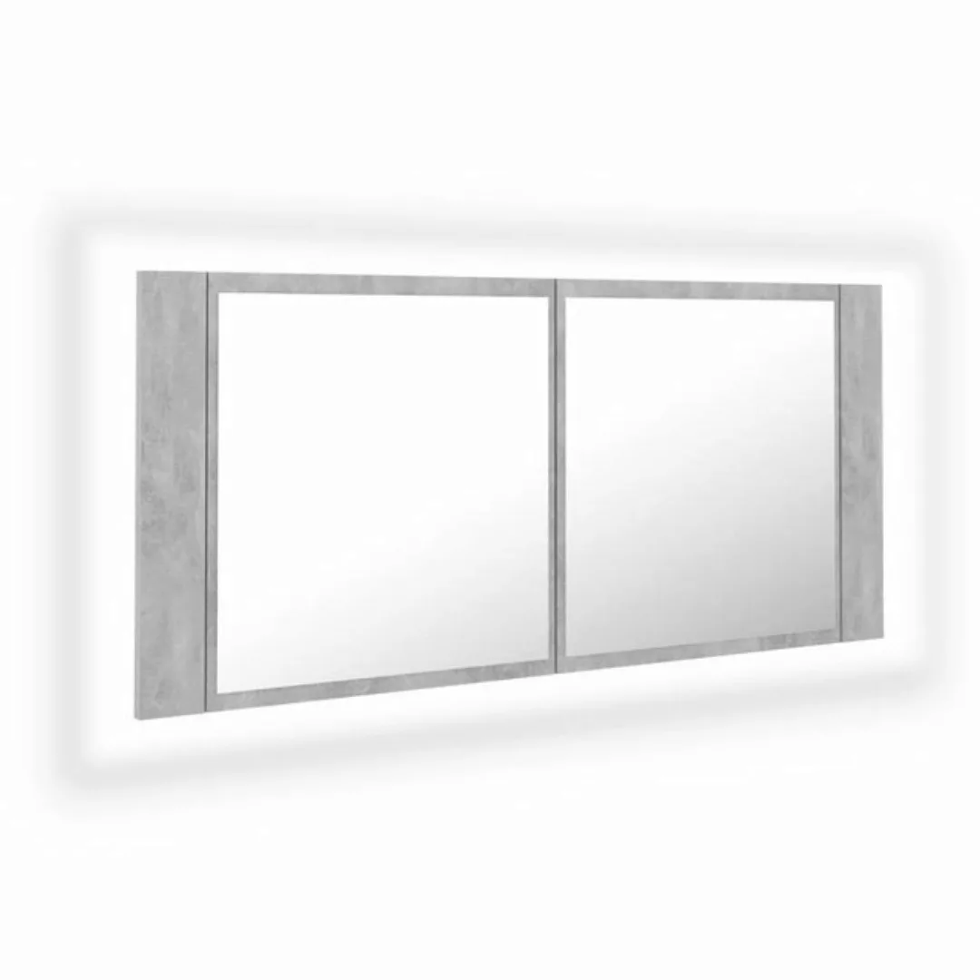 vidaXL Badezimmerspiegelschrank LED-Bad-Spiegelschrank Betongrau 100x12x45 günstig online kaufen