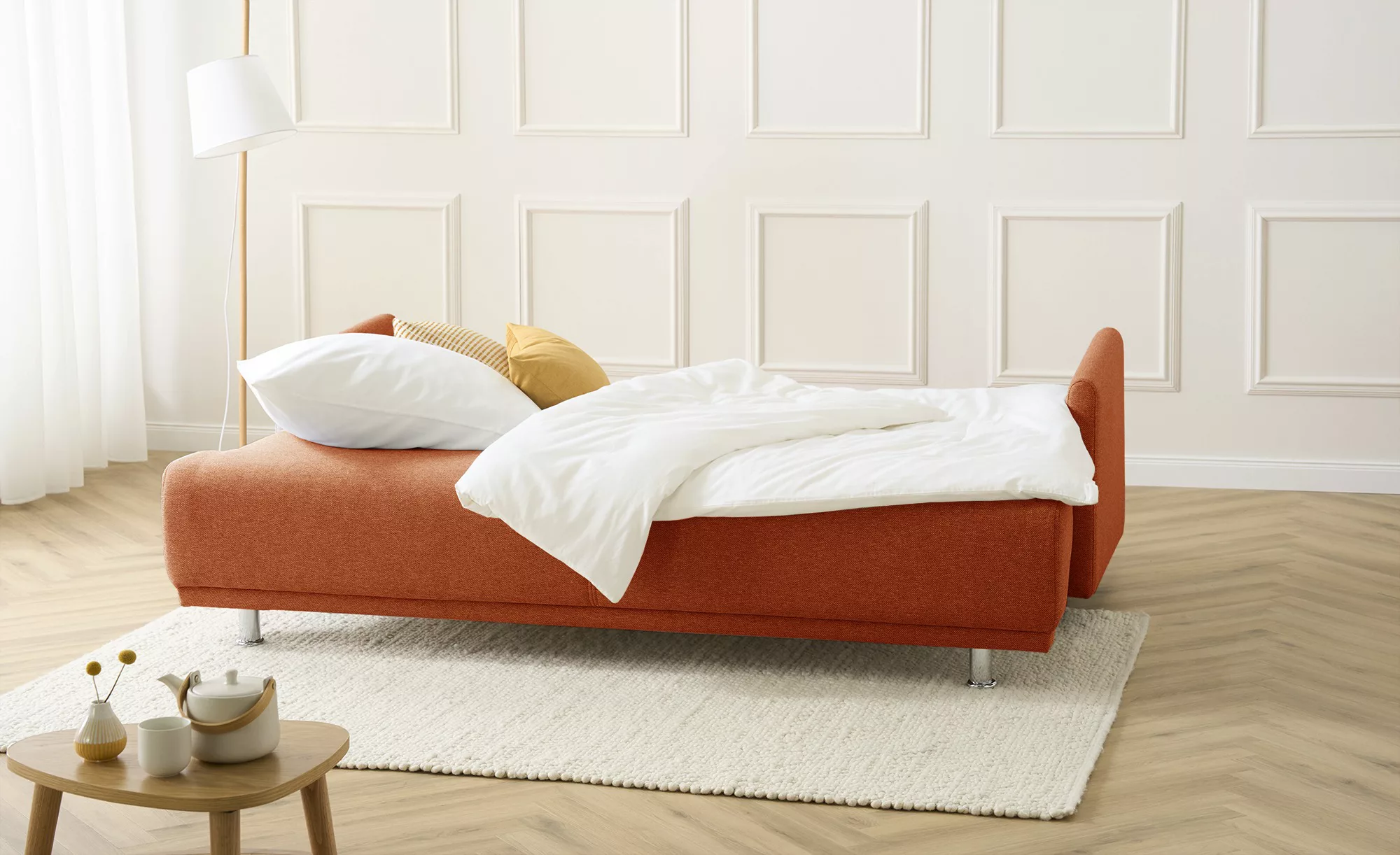 smart Sofa mit Schlaffunktion  Zamira ¦ orange ¦ Maße (cm): B: 218 H: 94 T: günstig online kaufen
