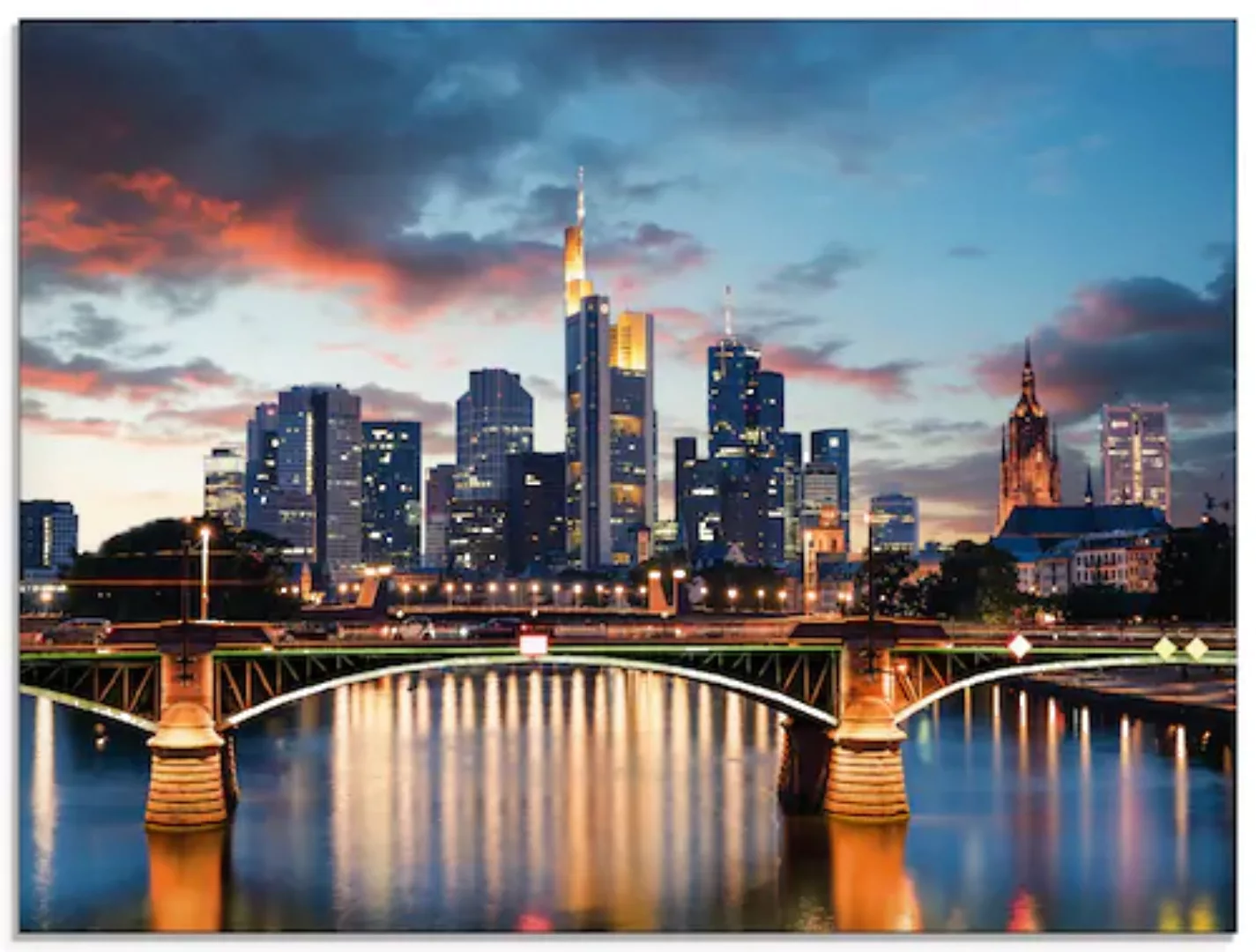 Artland Glasbild »Frankfurt am Main Skyline II«, Deutschland, (1 St.), in v günstig online kaufen