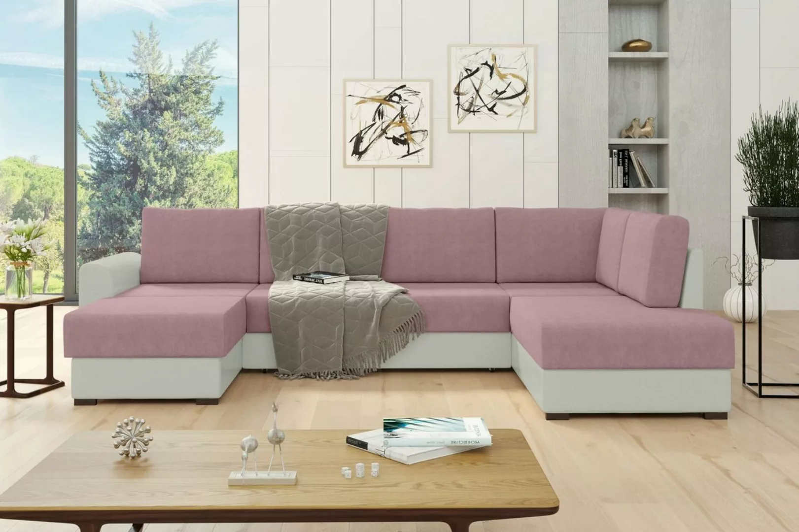 Stylefy Wohnlandschaft Gabriel, U-Form, wahlweise mit Bettfunktion und Bett günstig online kaufen