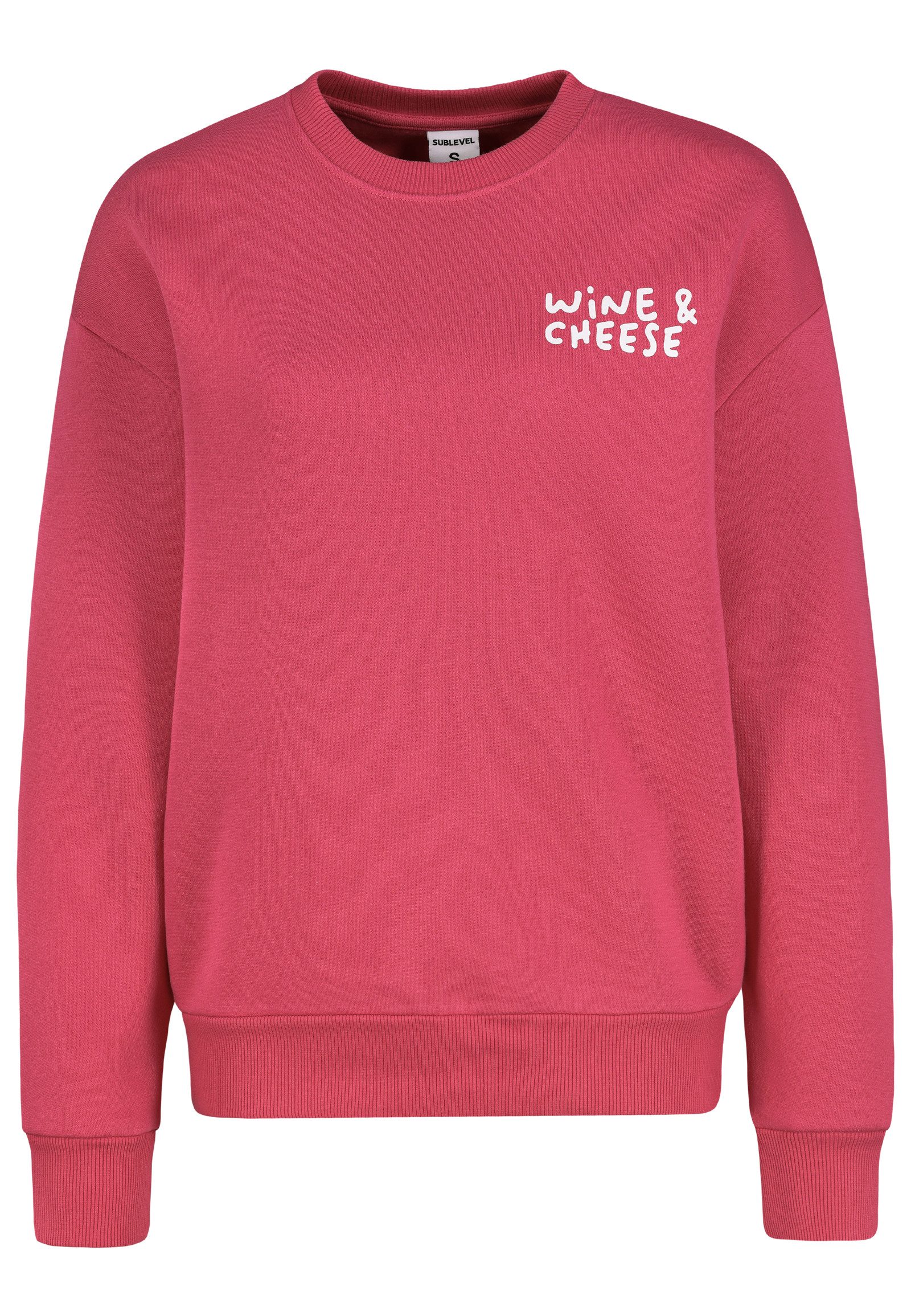 SUBLEVEL Longpullover mit Schriftzug Dolce Far günstig online kaufen