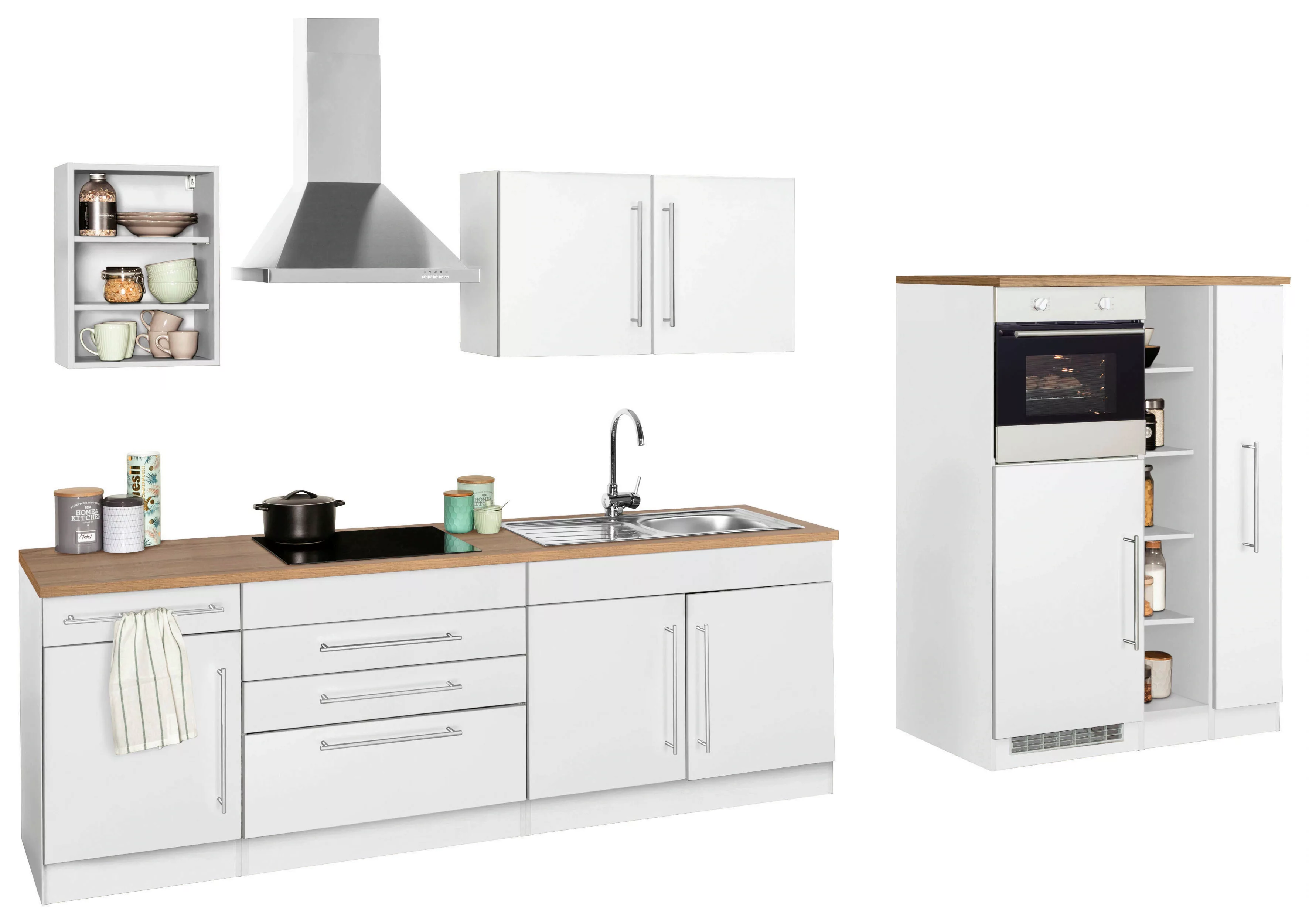 KOCHSTATION Küchenzeile "KS-Samos", mit E-Geräten, Breite 350 cm günstig online kaufen