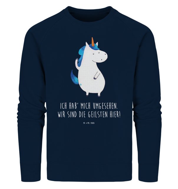 Mr. & Mrs. Panda Longpullover Größe M Einhorn Mann - French Navy - Geschenk günstig online kaufen