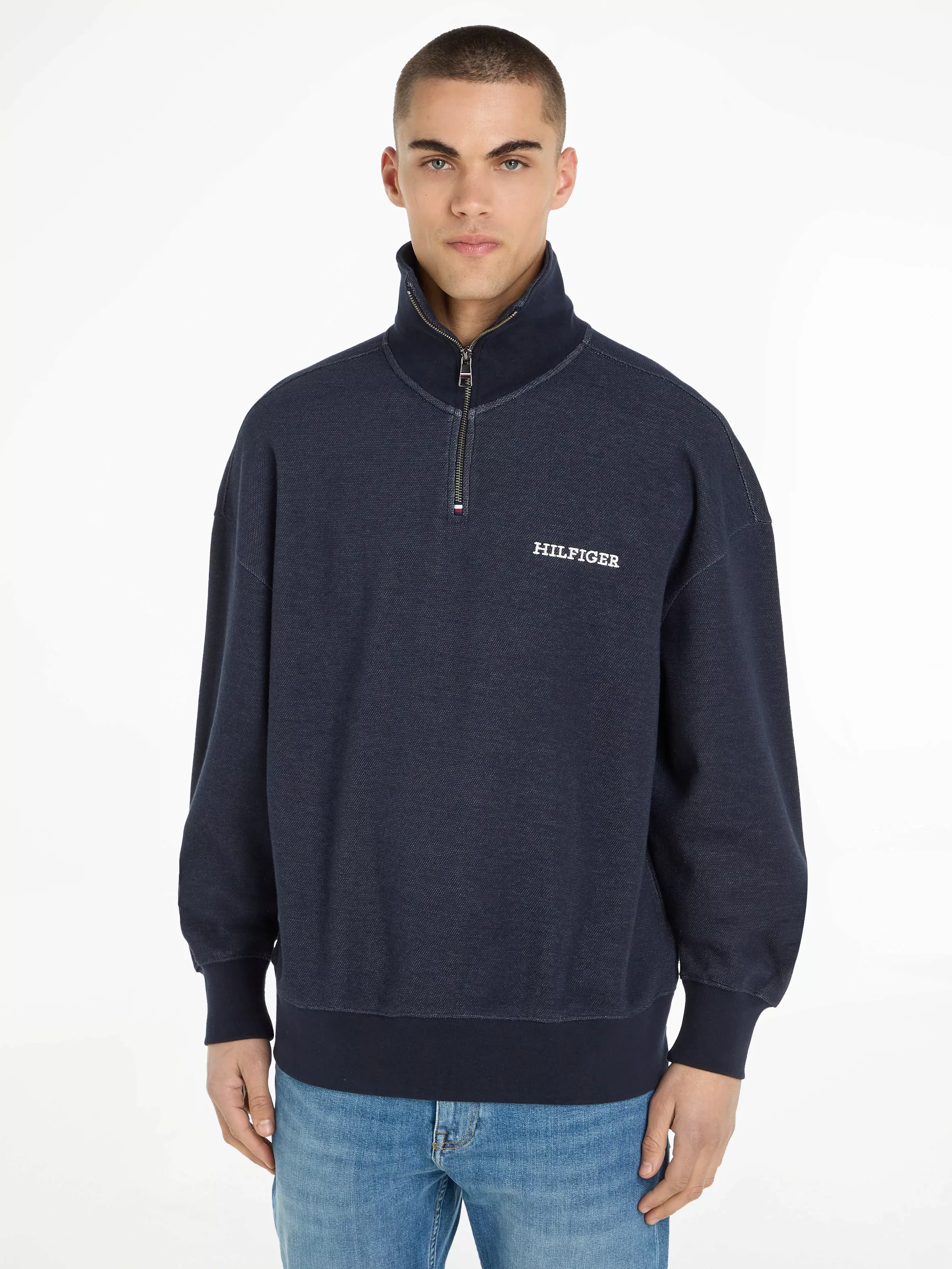 Tommy Hilfiger Sweatshirt "MONOTYPE HONEYCOMB 1/4 ZIP" günstig online kaufen