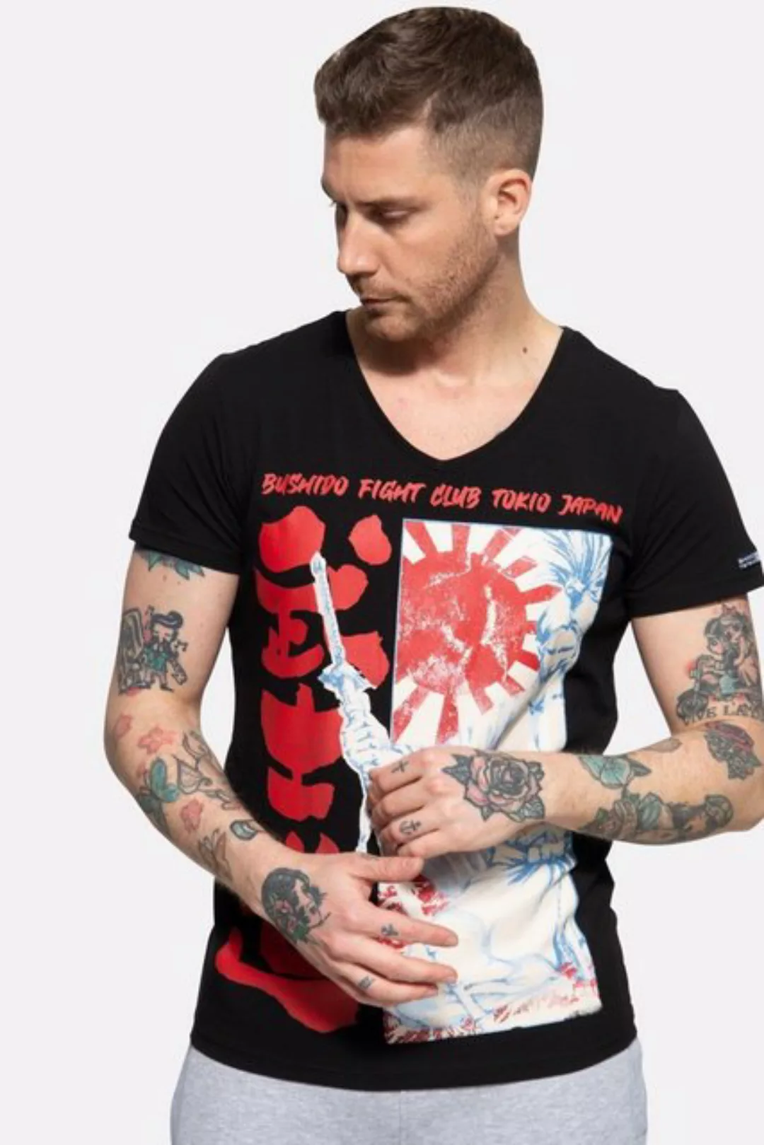 Akito Tanaka T-Shirt Fight Club mit japanischem Print günstig online kaufen