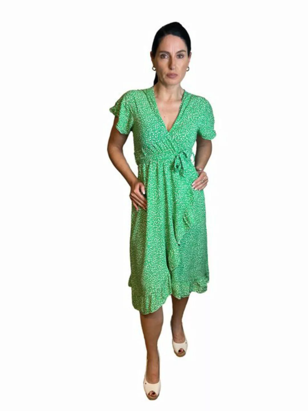 Lelü Fashion Sommerkleid Maxikleid in Wickeloptik durch einen Gürtel lässt günstig online kaufen