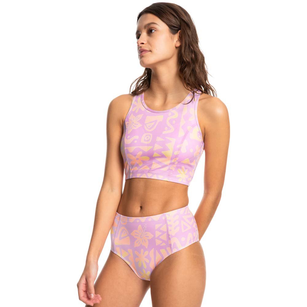 Quiksilver Classic Crop Surf Bikini M Tropical Trip Orchid Flower günstig online kaufen