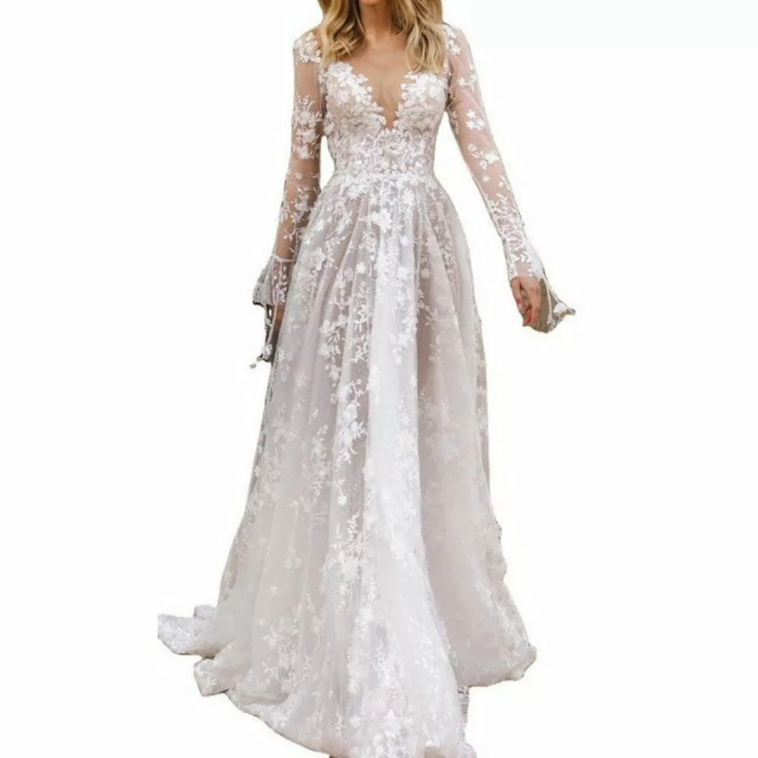 RUZU UG Abendkleid Hochzeitskleid Bankettkleid Damen Verlobungskleid Spitze günstig online kaufen
