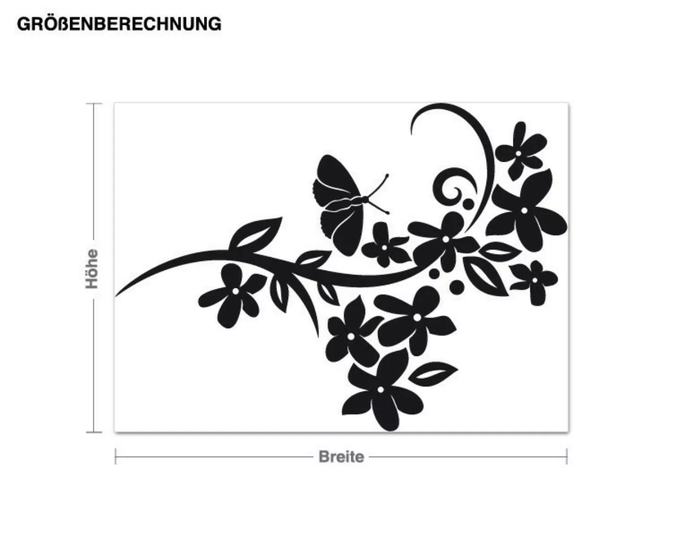 Wandtattoo Blumen Blumenschwung günstig online kaufen