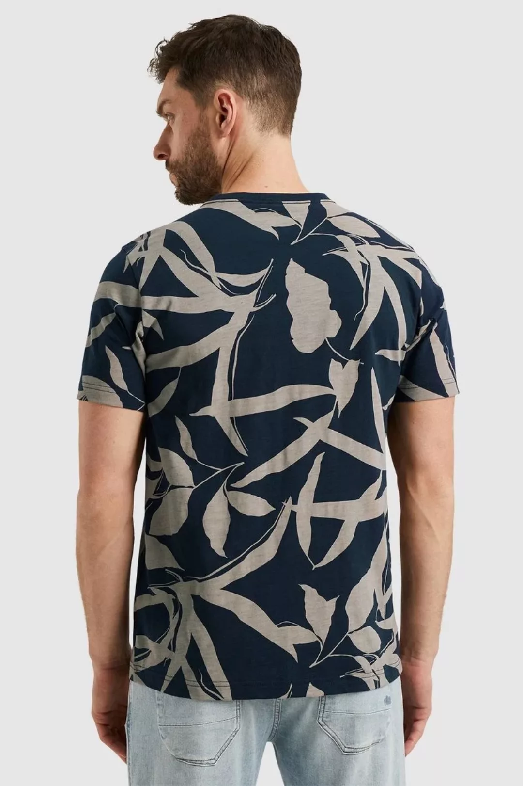 PME Legend Jersey Slub T-Shirt Druck Navy  - Größe M günstig online kaufen
