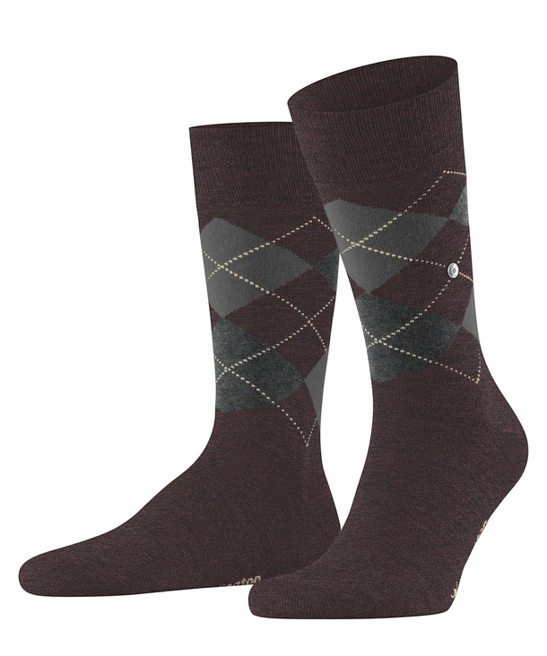 Burlington Edinburgh Melange Herren Socken, 40-46, Pink, Argyle, Schurwolle günstig online kaufen