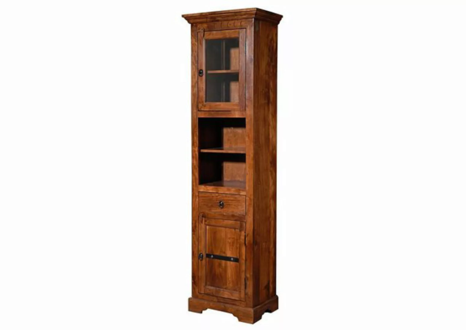 Massivmoebel24 Dreh-/Schwebetürenschrank (Hochschrank Akazie 52x36x187 noug günstig online kaufen