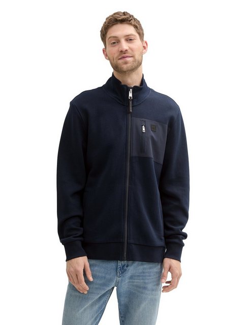 TOM TAILOR Sweatshirt structured stand-up jacket, sky captain blue günstig online kaufen