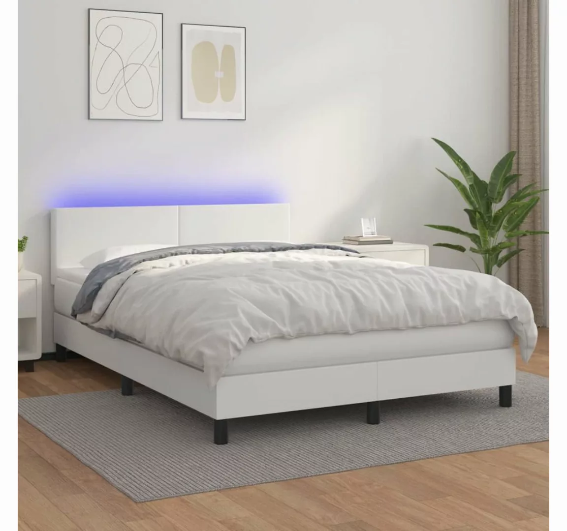 vidaXL Boxspringbett Bett Boxspringbett mit Matratze & LED Kunstleder (140 günstig online kaufen