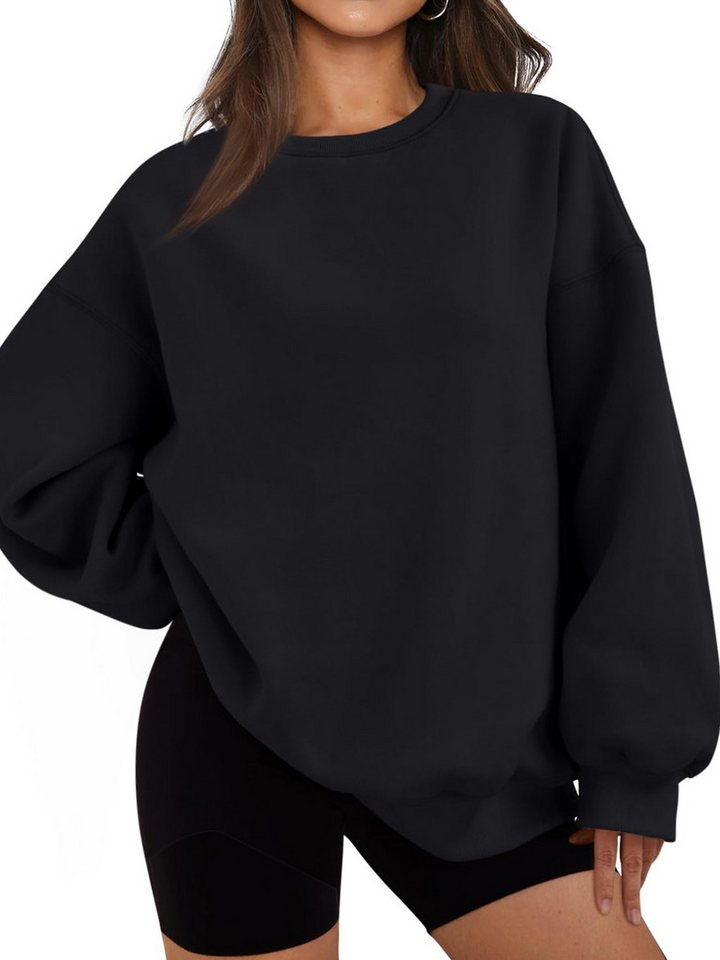 PYL Fleecepullover Damen Wintermode Übergroß Sweatshirt Rundhalspullover mi günstig online kaufen