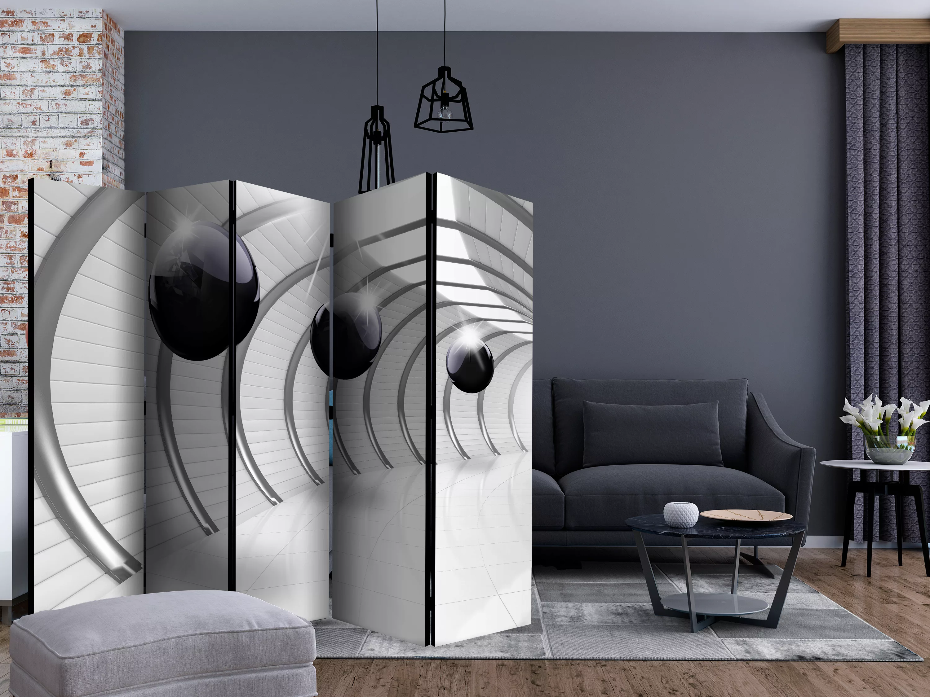 5-teiliges Paravent - Futuristic Tunnel Ii Ii [room Dividers] günstig online kaufen