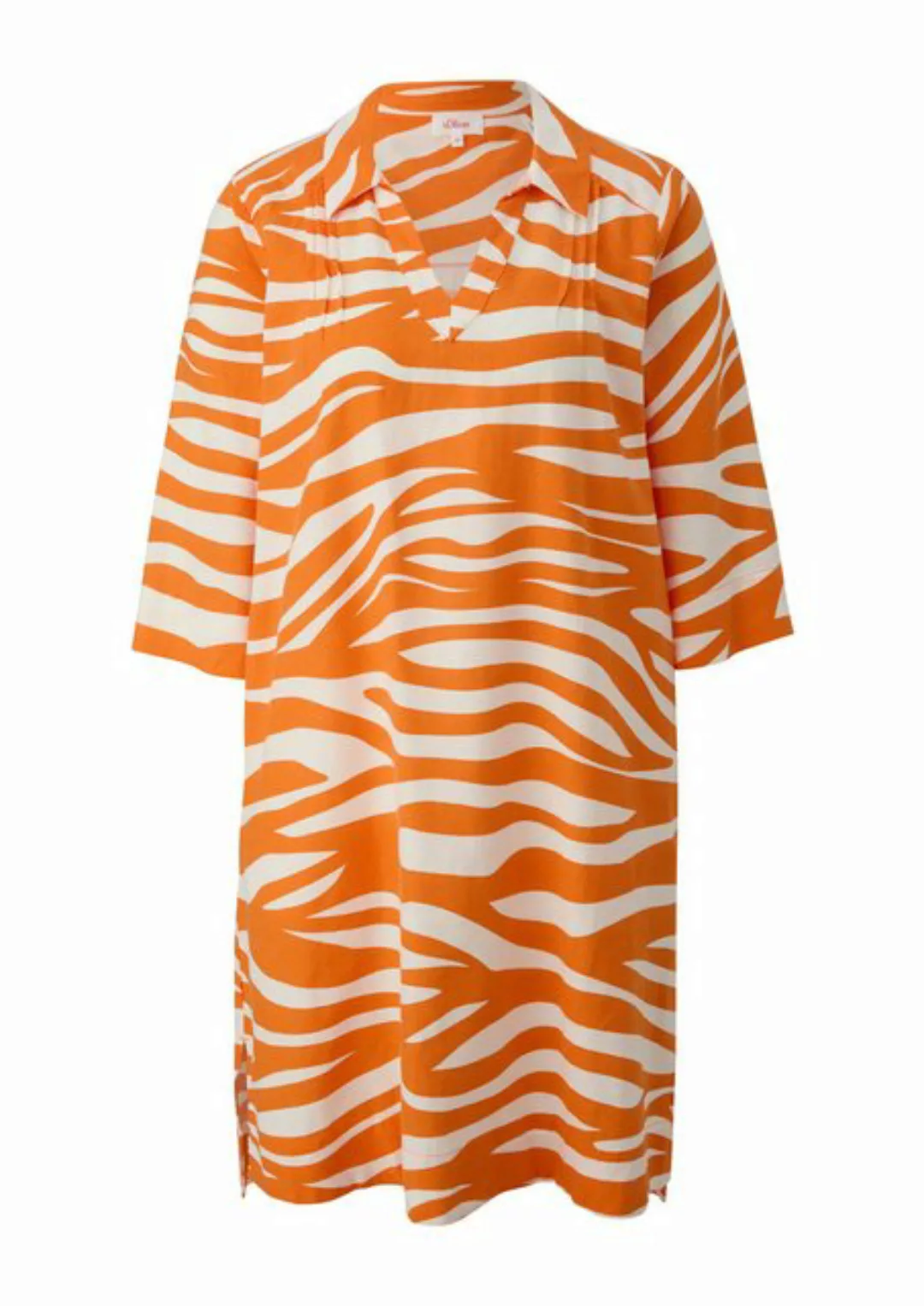 s.Oliver Tunikakleid - Leinenkleid - sommerliches Kleid - Zebramuster günstig online kaufen