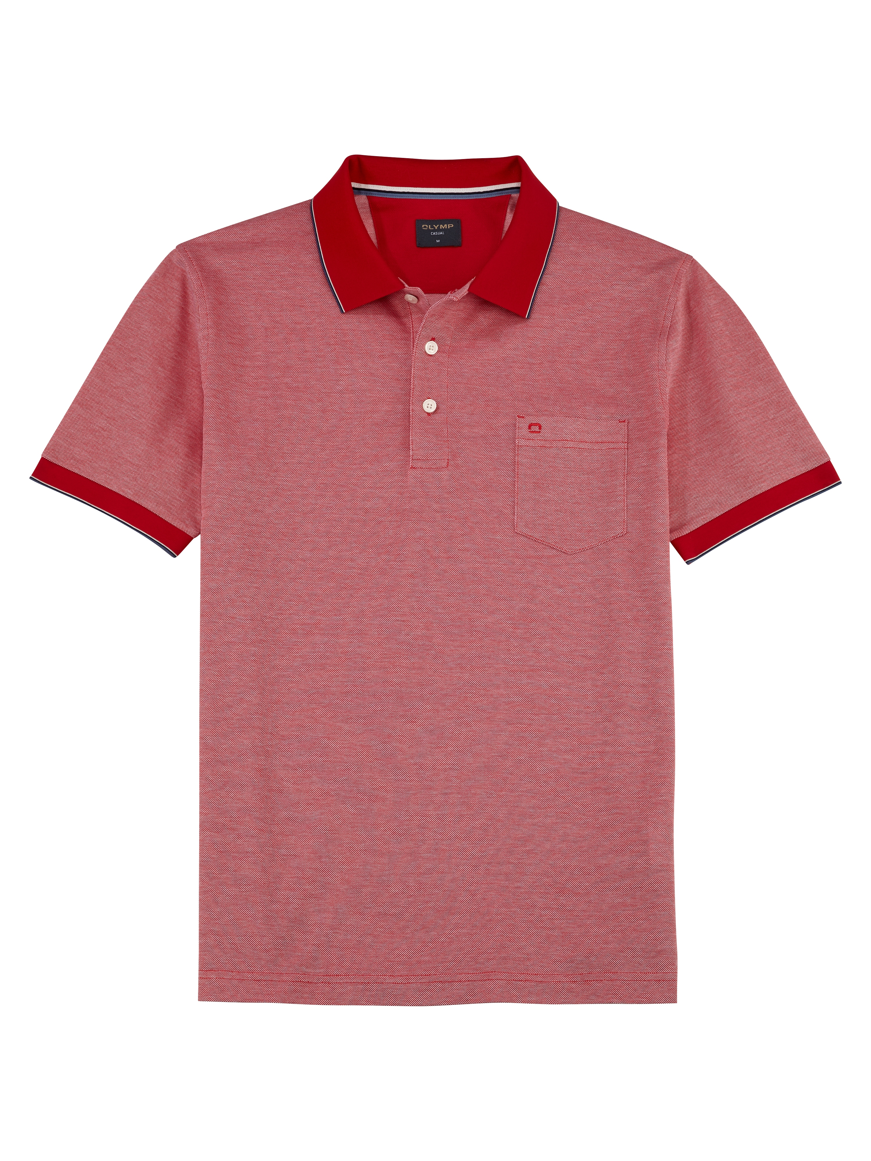 OLYMP Poloshirt Casual Two-Tone Piqué, Seitenschlitzen im Saum günstig online kaufen