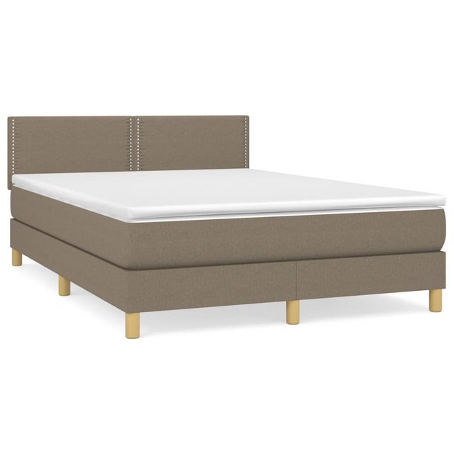 vidaXL Boxspringbett mit Matratze Taupe 140x190 cm Stoff1468125 günstig online kaufen