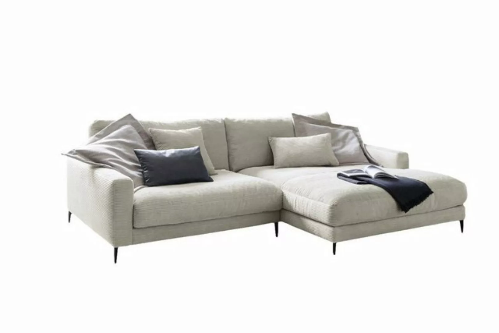 KAWOLA Ecksofa CARA, Sofa Cord, Recamiere links od. rechts, versch. Farben günstig online kaufen