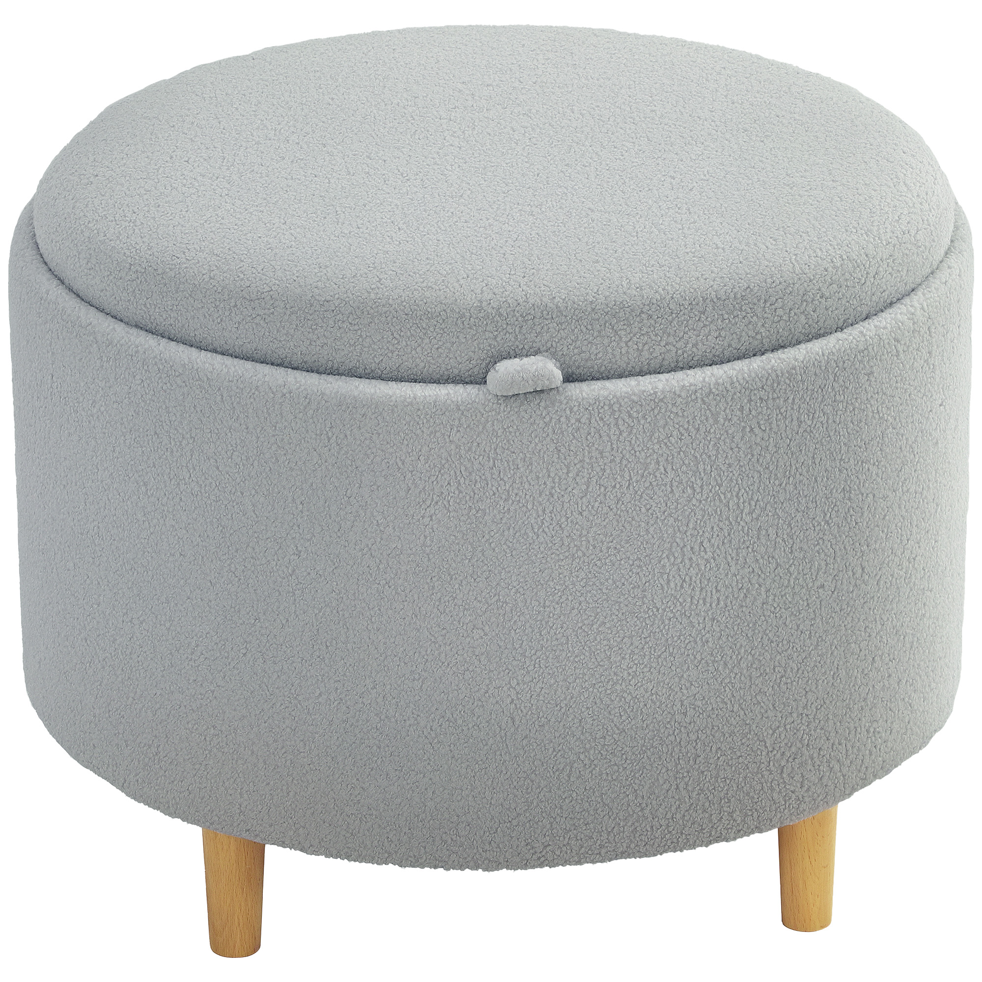 HOMCOM Sitzhocker Ottomane mit Stauraum Runder Polsterhocker mit Klappdecke günstig online kaufen