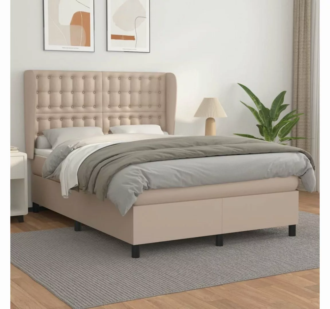 vidaXL Boxspringbett Bett Boxspringbett mit Matratze & Topper Kunstleder ve günstig online kaufen