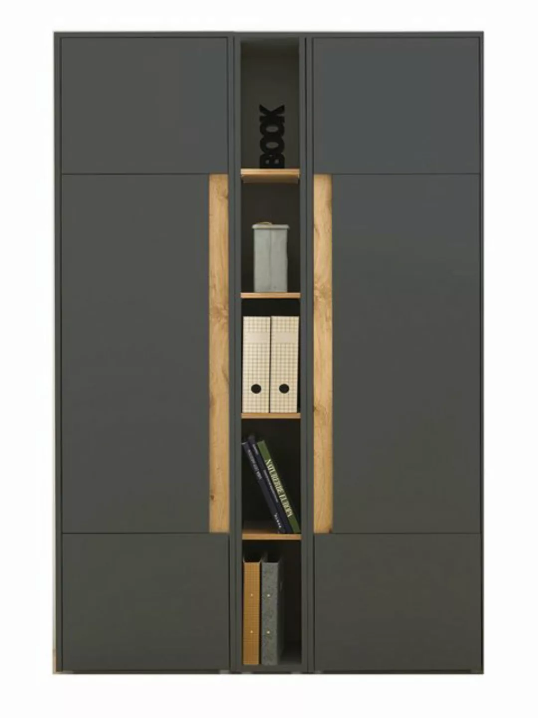 Furn.Design Aktenschrank Center (Büroschrank Set in grau mit Wotan Eiche, 3 günstig online kaufen