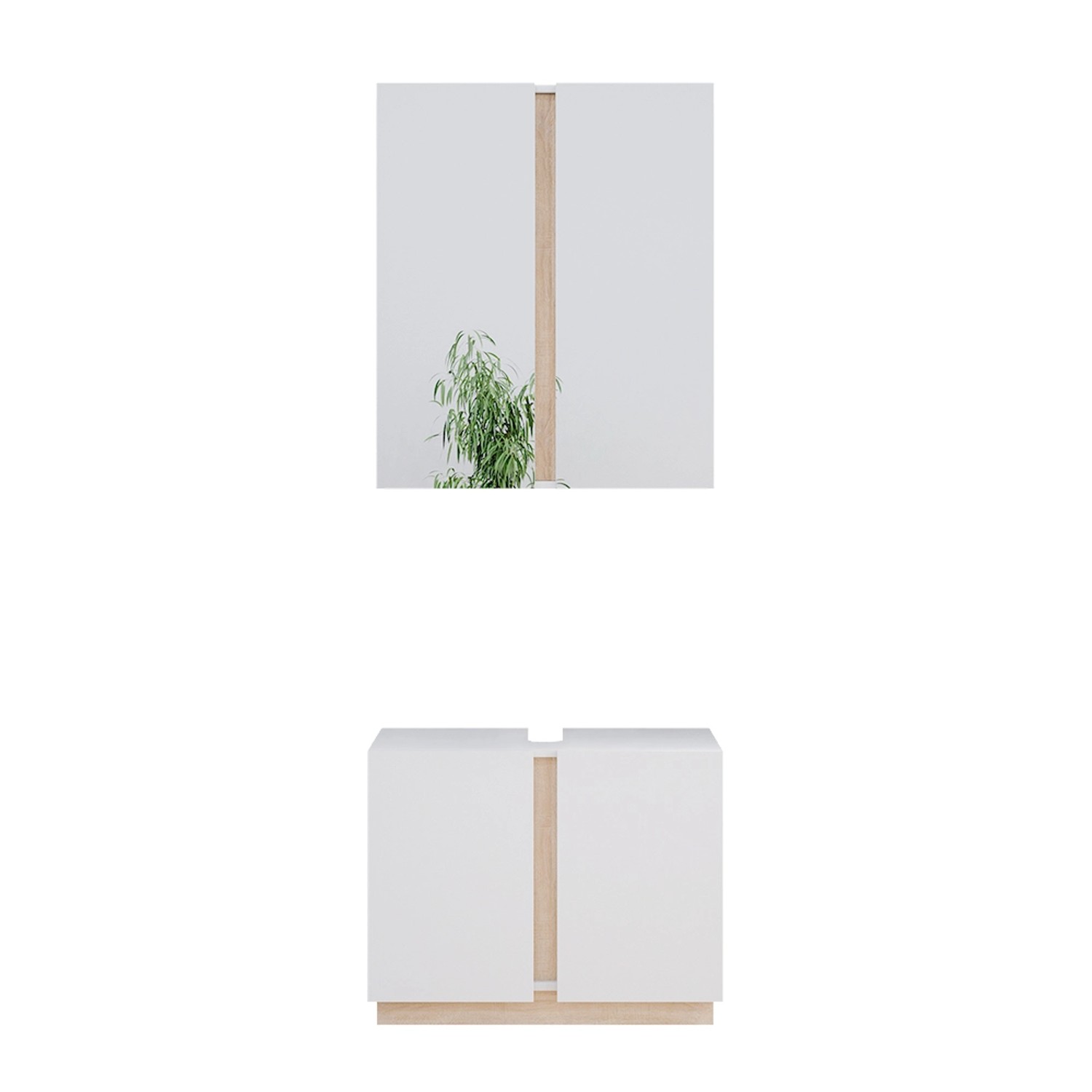 Vicco Badmöbel-Set Gloria, Weiß/Sonoma, 2 Teile, günstig online kaufen