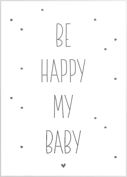 Reinders Wandbild "Slim Frame White 50x70 Be Happy My Baby" günstig online kaufen