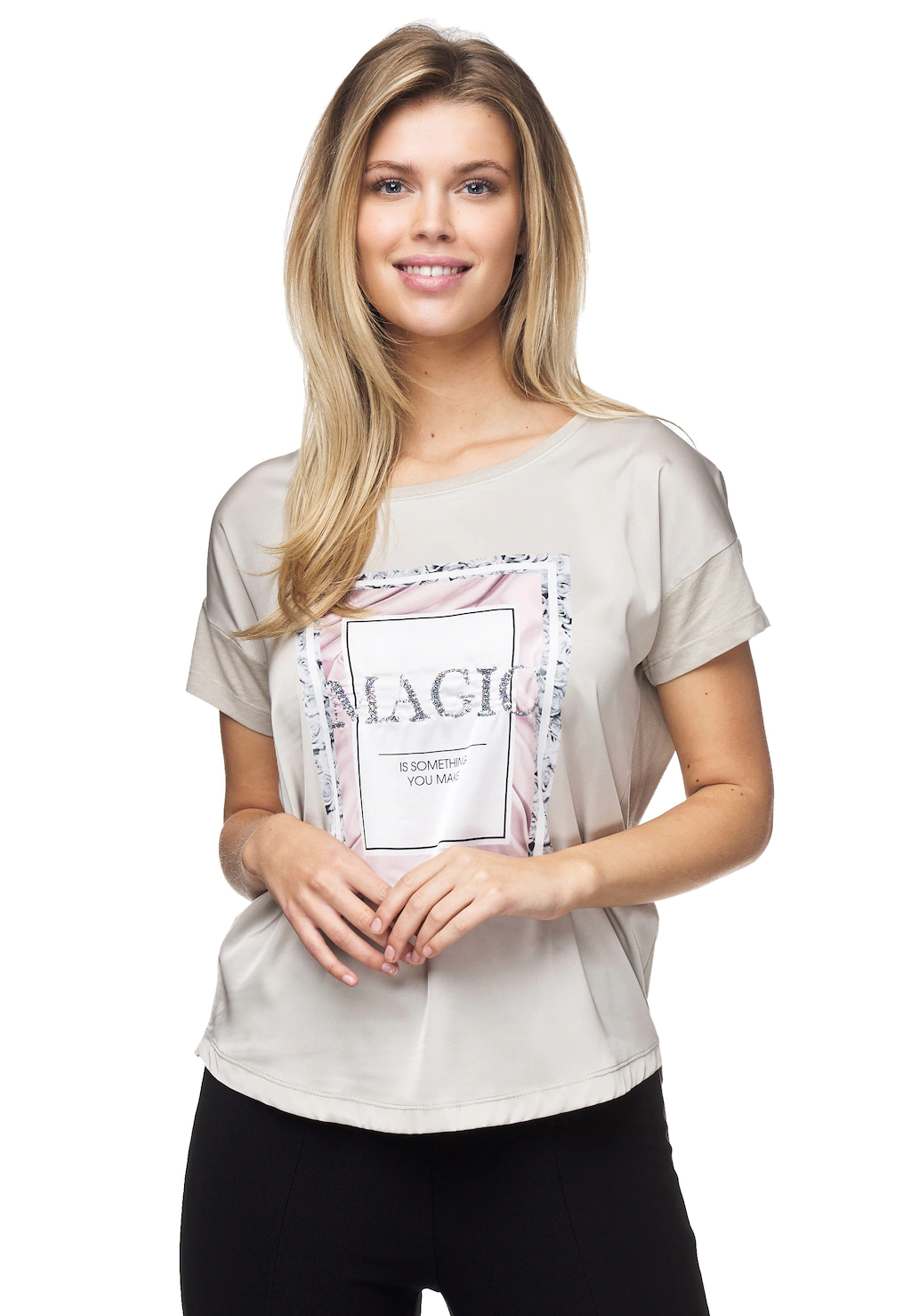 Decay T-Shirt, mit modischem Pailletten-Schriftzug günstig online kaufen