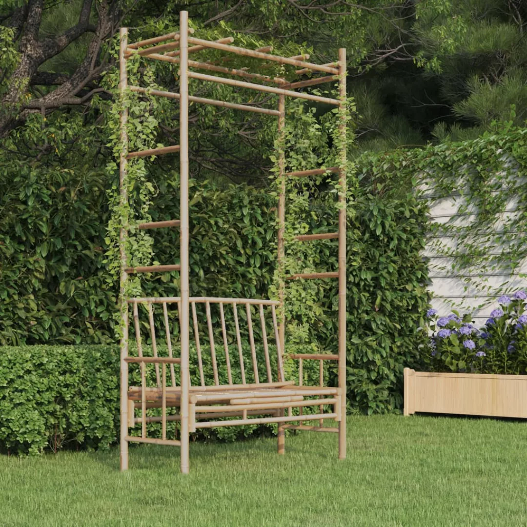 Vidaxl Gartenbank Mit Pergola 116 Cm Bambus günstig online kaufen