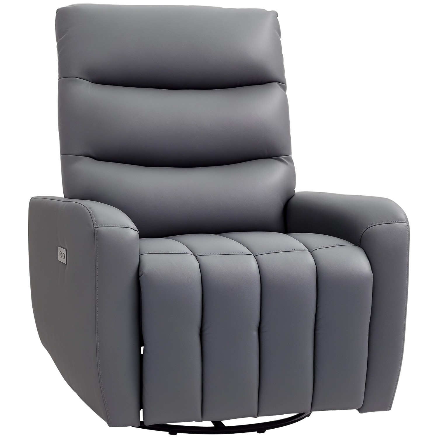 HOMCOM Elektrischer Relaxsessel Kunstleder 89,5L x 79B x 104H cm Grau günstig online kaufen