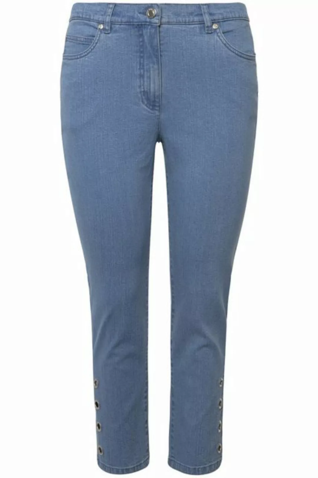 MIAMODA Regular-fit-Jeans Jeans tapered Fit 5-Pocket Saum mit Zier-Ösen günstig online kaufen