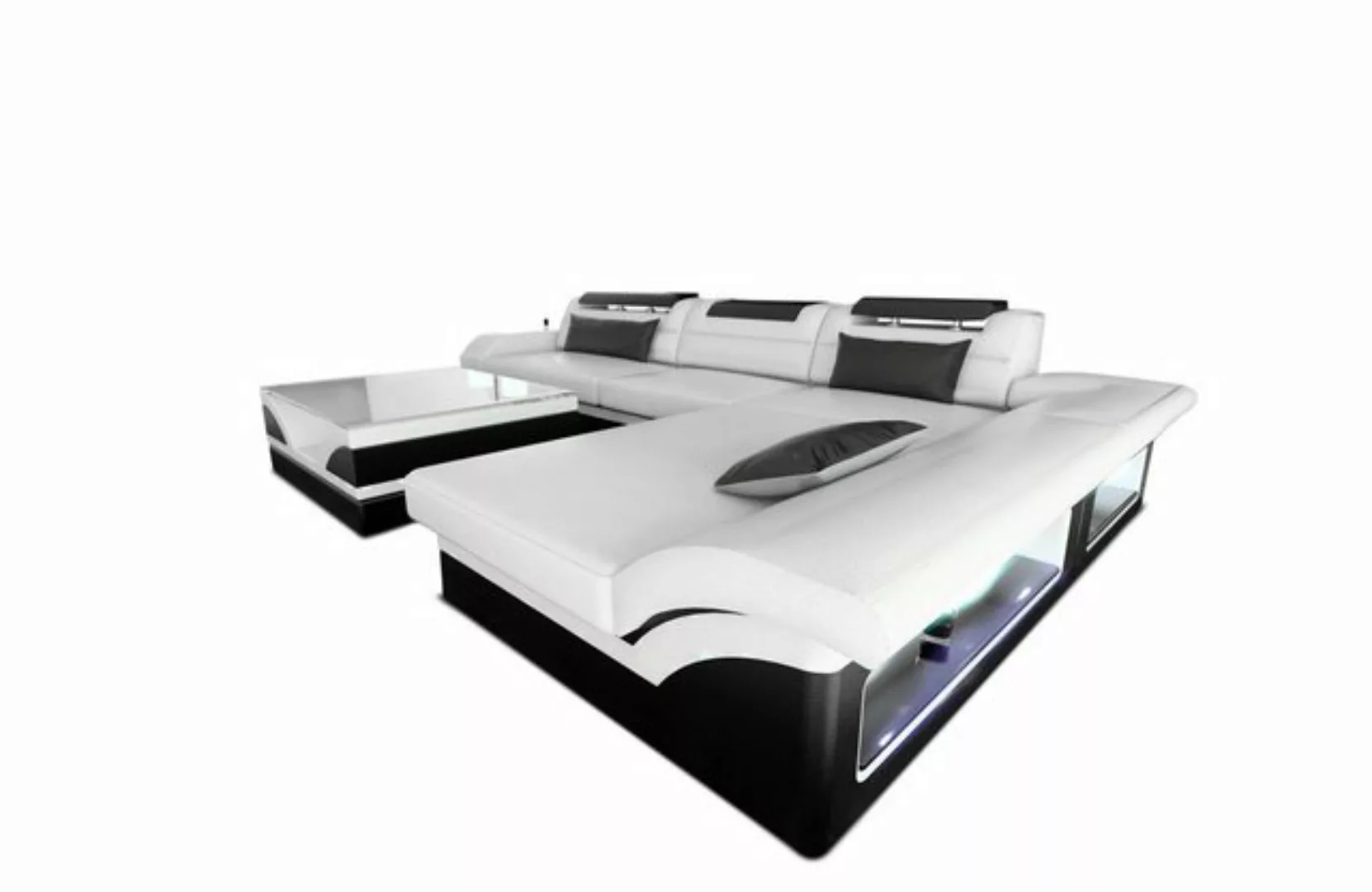 Sofa Dreams Ecksofa Ledersofa Monza Mini L Form, Designersofa, Sofa mit LED günstig online kaufen