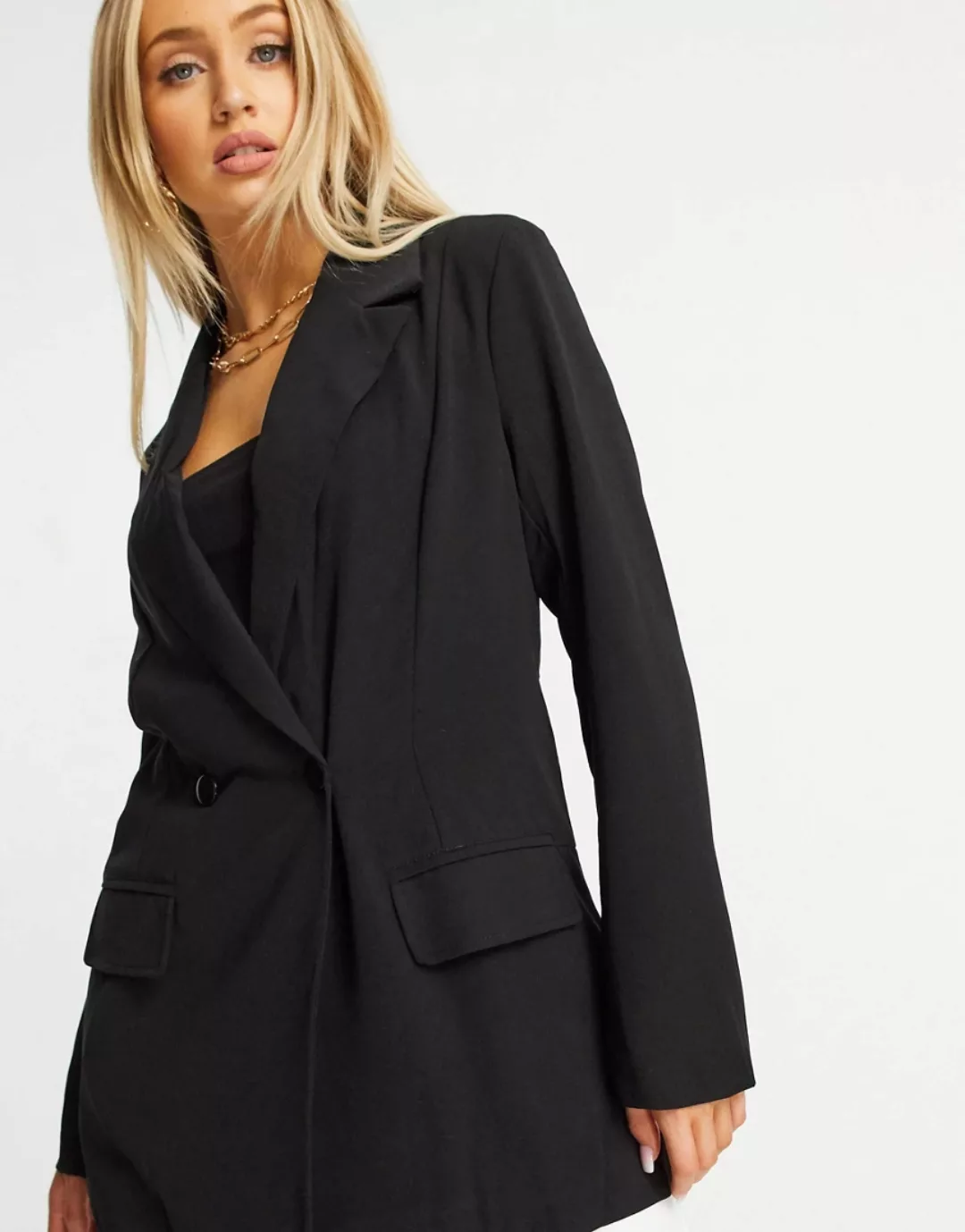 Missguided – Oversize-Blazer in Schwarz günstig online kaufen