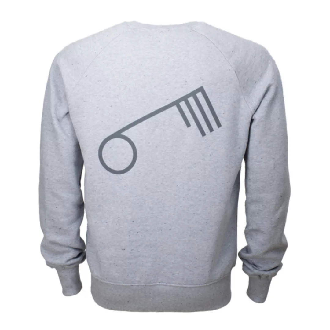 7 Beaufort/ Sweatshirt, Grau Meliert, Schwarzer Print, Biobaumwolle günstig online kaufen