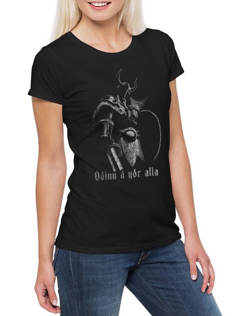 Urban Backwoods Print-Shirt Viking Battlecry Damen T-Shirt Wikinger Schlach günstig online kaufen