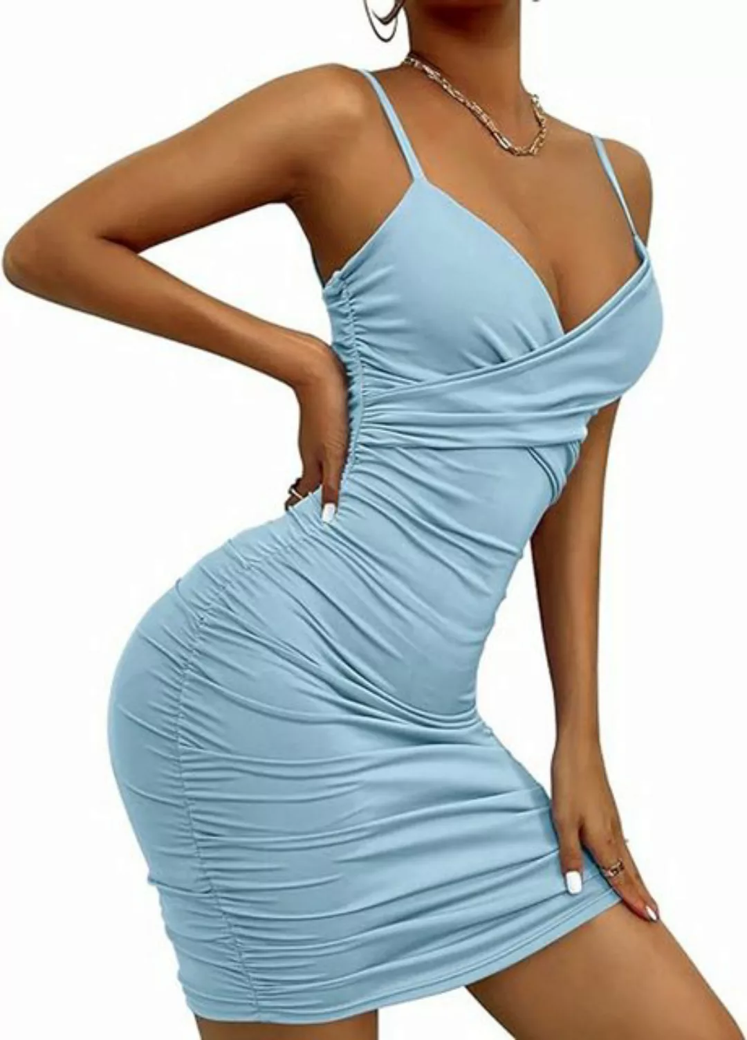 KIKI Strandkleid Damen-Abendkleid, schmales V-Ausschnitt-Trägerkleid günstig online kaufen
